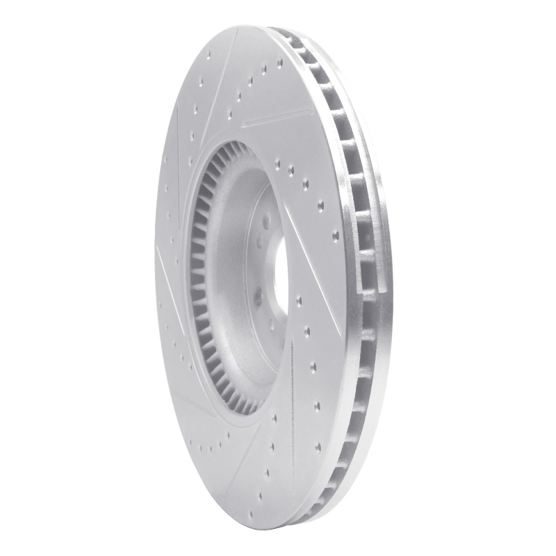 Mercedes-Benz GL320 Brake Rotor (1) - Front Right - R1 Concepts - Drilled & Slotted - Silver - `07-`09